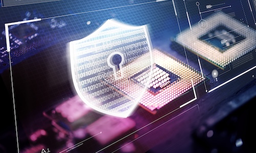 Padlock symbol for computer data protection system